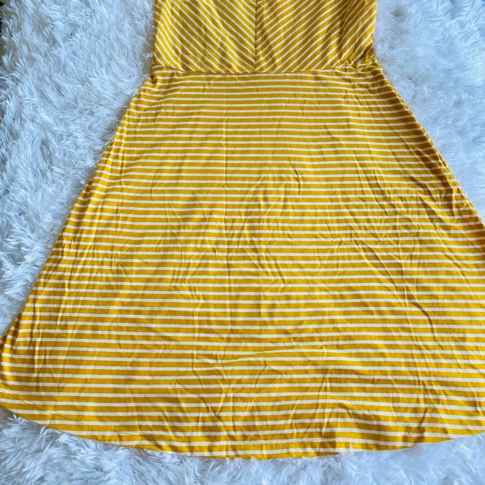 Old Navy girls dress sz XL NEW mustard yellow color w white stripes swim cover